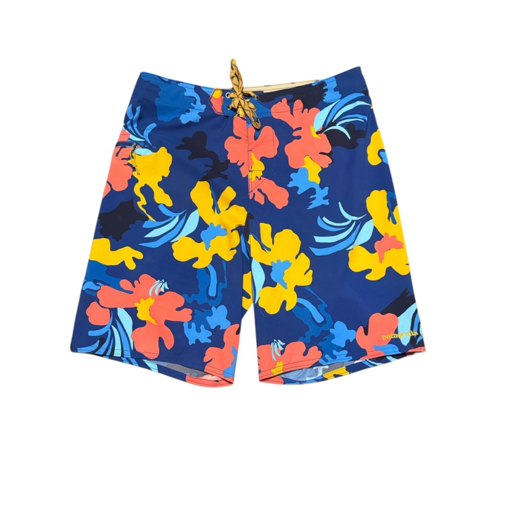 Patagonia Men's Stretch Planing Board Shorts Floral Hawaiian Swim Trunk Size 31 - Picture 2 of 5